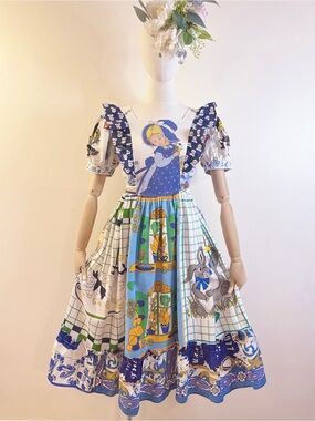 One-of-a-Kind Tailor-Made Vintage Tea Towel Dress 🌼🐇